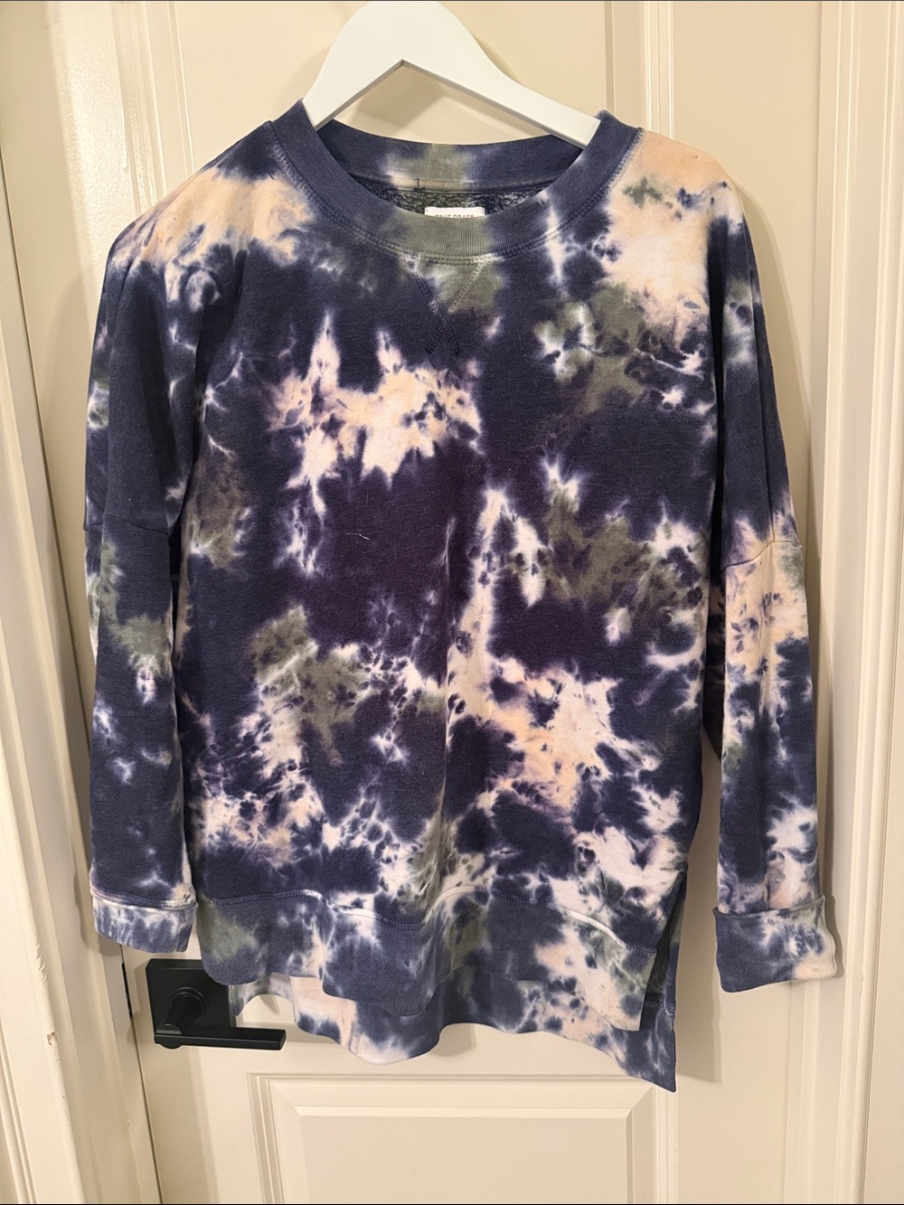 True Craft Tie-Dye Crewneck Sweatshirt - Navy, Cream & Olive